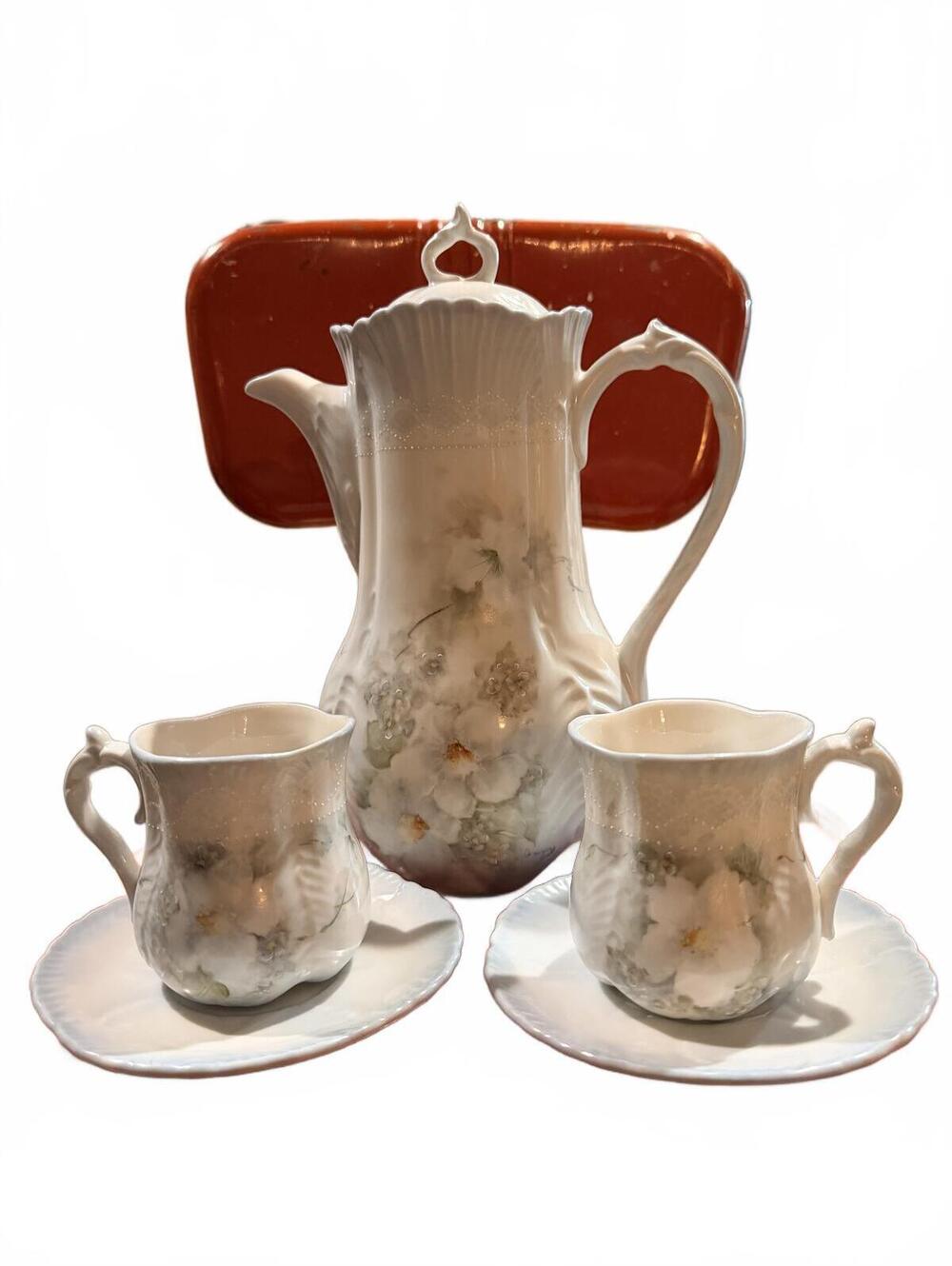 Porcelain Hot Chocolate Service for Two